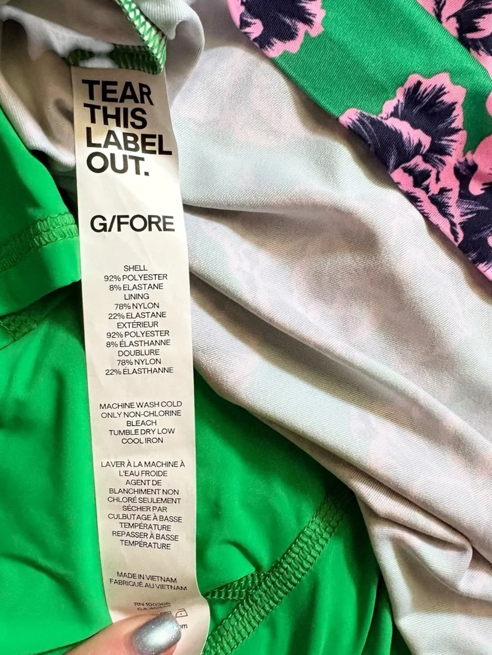 G/Fore Women’s Golf Skort Surf Green Floral Print Size Small Retail $165 - Picture 3 of 6
